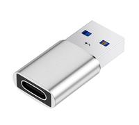 LLHCF Convertidor de metal USB 3.0 macho a tipo C hembra, velocidad de transferencia de 5 Gbps, carga 3 A, para viajes, oficina, dispositivos móviles, USB macho a hembra