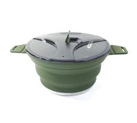 LLHCF Cuencos de cocina de silicona inoxidable plegables, paquete de 2 utensilios de cocina compactos al aire libre para mochileros, mochileros, aventuras, elastómero, recipiente de cocina al aire