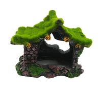 LLHCF Decoración de pecera para acuario, escondite desgastado, decoración de resina, adorno de paisaje de cueva de roca