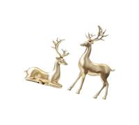 LLHCF Decoraciones navideñas realistas de renos con cuernos largos y pies, centros de mesa para decoración del hogar, decoraciones de Navidad