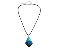 LLHCF Delicado collar con colgante de montaña de nieve, elegante cadena de clavícula, adorno secreto del mundo mágico en el interior, colgante de resina pulida