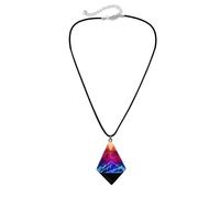 LLHCF Delicado collar con colgante de montaña de nieve, elegante cadena de clavícula, adorno secreto del mundo mágico en el interior, colgante de resina pulida