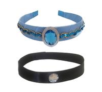 LLHCF Diadema de perlas brillantes y gargantilla, accesorio de disfraz para fiestas de cumpleaños de niños y eventos escolares