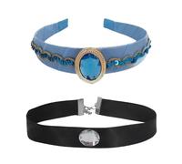 LLHCF Diadema de perlas brillantes y gargantilla, accesorio de disfraz para fiestas de cumpleaños de niños y eventos escolares