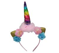 LLHCF Diadema temática navideña, accesorios para fiestas, lentejuelas, unicornios, cuerno, diadema, festival, fiesta, disfraz