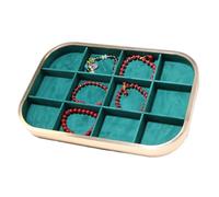 LLHCF Elegante bandeja de almacenamiento de joyas de terciopelo con soporte para colgantes, elegante caja de joyería apilable, placa de exhibición para collares, estuche protector de joyería