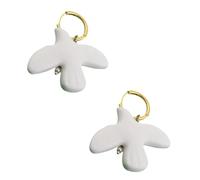 LLHCF Elegante collar blanco con palomas de la paz que simboliza el amor y las esperanzas, elegantes aretes de gota adecuados para mujeres y niñas