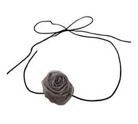 LLHCF Elegante collar de flor de rosa con diseño de flores de imitación para mujeres y niñas, cadena de clavícula llamativa, accesorio elegante gargantilla de flores