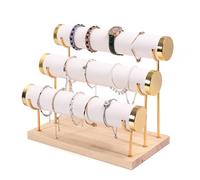 LLHCF Elegante soporte de madera maciza para joyas, soporte de exhibición de relojes de madera