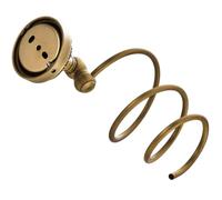 LLHCF Estante de pared de metal antiguo para secador de pelo, organizador de almacenamiento con acabado resistente decorativo para espacios pequeños, accesorios de baño de latón, decoraciones vintage