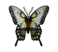 LLHCF Estante flotante de madera con diseño de mariposa y cristal para joyas y objetos pequeños