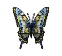 LLHCF Estante flotante de madera con diseño de mariposa y cristal para joyas y objetos pequeños