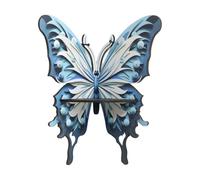 LLHCF Estante flotante de madera con diseño de mariposa y cristal para joyas y objetos pequeños