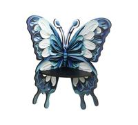 LLHCF Estante flotante de madera con diseño de mariposa y cristal para joyas y objetos pequeños