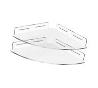 LLHCF Estantes flotantes transparentes, paquete de 2 estantes adhesivos sin perforación, estantes de baño, almacenamiento de pared, estante adhesivo para baño