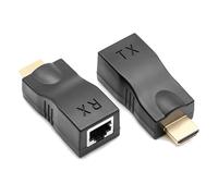LLHCF Extensor de red RJ45 a HDTV compatible con HDTV de 1080p de hasta 30 m sobre cable Cat5e/6 para cine en casa y conferencias compatible con HDTV