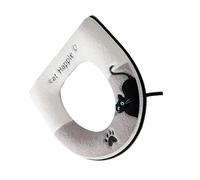 LLHCF Funda de inodoro de felpa acogedora con diseño de gatos juguetones, antideslizante, cálido, cojín de asiento para el baño para clima frío, actualización de baño, fácil de instalar, cojín grueso