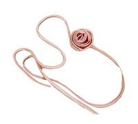 LLHCF Gargantilla elegante de tela con lazo de flores, cadena de clavícula de hebra larga, para bodas, fiestas, uso diario, bonita gargantilla, talla única, como se describe, como se describe