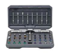 LLHCF Herramienta de trinquete profesional de 42 piezas, incluye cabezales de acero de aleación de 45 mm y 25 mm, adecuados para mantenimiento de electrónica, juego de destornilladores de trinquete