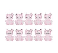 LLHCF Juego de 10 figuras en miniatura de ranas transparentes de dibujos animados, adornos de resina para decoración de jardín, paisaje y espacio del hogar, figura creativa de paisaje