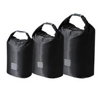 LLHCF Juego de 3 bolsas secas resistentes ultraligeras para mochileros, impermeables y portátiles para acampar y viajes, solución de almacenamiento, Black, Talla única