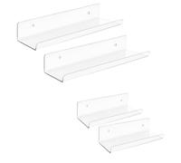 LLHCF Juego de 4 estantes flotantes de pared para colgar libros y discos de exhibición, accesorios de cocina, suministros de organización