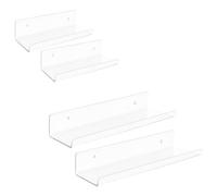 LLHCF Juego de 4 estantes flotantes de pared para colgar libros y discos de exhibición, accesorios de cocina, suministros de organización
