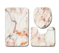 LLHCF Juego de alfombrillas de baño absorbentes y cómodas de fibra de poliéster, ovaladas rectangulares para ambientes húmedos, lavables a máquina, cubierta de inodoro