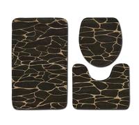 LLHCF Juego de alfombrillas de baño absorbentes y cómodas de fibra de poliéster, ovaladas rectangulares para ambientes húmedos, lavables a máquina, cubierta de inodoro