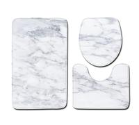 LLHCF Juego de alfombrillas de baño absorbentes y cómodas de fibra de poliéster, ovaladas rectangulares para ambientes húmedos, lavables a máquina, cubierta de inodoro