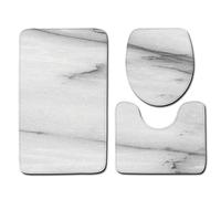 LLHCF Juego de alfombrillas de baño absorbentes y cómodas de fibra de poliéster, ovaladas rectangulares para ambientes húmedos, lavables a máquina, cubierta de inodoro