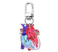 LLHCF Llavero con diseño de corazón realista para la salud pública y la conciencia de la anatomía, llavero microscópico de vida