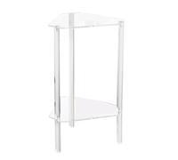 LLHCF Mesa de centro acrílica contemporánea transparente con forma poligonal para escritorio, ahorro de espacio, estante de almacenamiento, muebles multiusos
