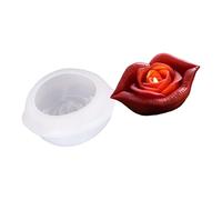 LLHCF Moldes de silicona de resina epoxi para labios de rosa, yesos, flores, adornos de flores, yesos de labios de silicona