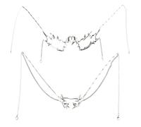 LLHCF Paquete de 2 cadenas ajustables de media cadena, cadena mecánica, ropa facial irregular para cosplay y entusiastas de la moda, accesorio unisex