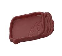 LLHCF Plato multiusos para reptiles con rampas antideslizantes para tortugas, cuenco de comida y agua con textura de roca de imitación para lagartos y lagartos