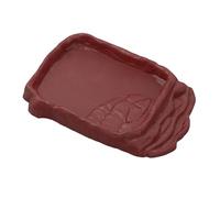 LLHCF Plato multiusos para reptiles con rampas antideslizantes para tortugas, cuenco de comida y agua con textura de roca de imitación para lagartos y lagartos
