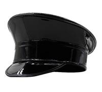 LLHCF Sombrero de cuero patentado para mujer, sombrero de fiesta novedoso para sargento capitán para fiesta de despedida de soltera