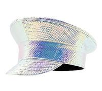 LLHCF Sombrero de cuero patentado para mujer, sombrero de fiesta novedoso para sargento capitán para fiesta de despedida de soltera
