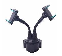 LLHCF Soporte de coche para teléfono inteligente, rotación de altura ajustable, soporte doble para taza para teléfono celular