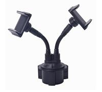 LLHCF Soporte de coche para teléfono inteligente, rotación de altura ajustable, soporte doble para taza para teléfono celular