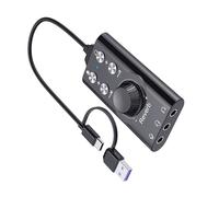 LLHCF Tarjeta de sonido externa portátil USB 7.1 de alta fidelidad, cambiador de voz para transmisiones en vivo, llamadas de conferencia, transmisión en vivo, dispositivo de sonido