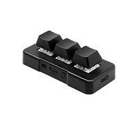 LLHCF Teclado de 3 teclas RGB personalizables, teclas mecánicas para juegos, oficina, CAD-Designer Clip Macro Programación HIDUSB