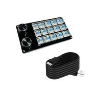 LLHCF Teclado macro mecánico de 9 teclas, 10 teclas, 12 y 15 teclas con perilla personalizable, interruptores intercambiables en caliente para jugadores y programadores