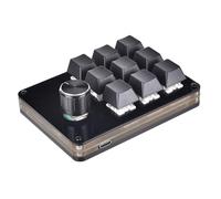 LLHCF Teclado macro programable de 9 teclas, teclado mecánico macro para juegos con perilla, teclado de intercambio en caliente, teclado para juegos