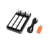 LLHCF Teclado macropad de 12 teclas con 3 botones para edición de video y teclado programable