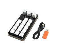LLHCF Teclado macropad de 14 teclas con 3 botones para edición de video y teclado programable