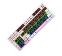 LLHCF Teclado mecánico de 98 teclas con iluminación LED, teclado cómodo para jugadores y mecanógrafos en teclado de espacio pequeño