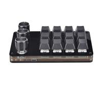 LLHCF Teclado mecánico macro de 12 teclas con diseño de 3 perillas, teclado macro programable profesional para juegos