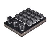 LLHCF Teclado mecánico macro de 16 teclas con diseño de 3 perillas, teclado macro programable profesional para juegos